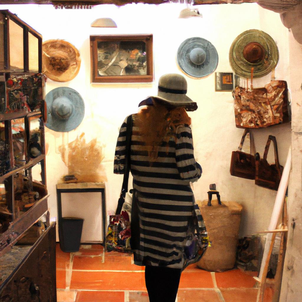 Person exploring artisan shops