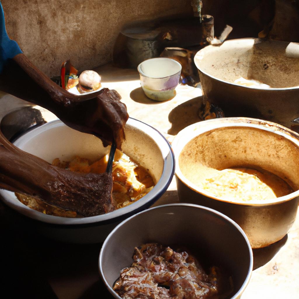 Person cooking traditional dish